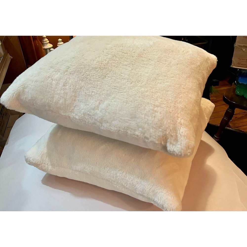 Pair Wamsutta Furry 16x16 Throw Pillows - Picture 4 of 4